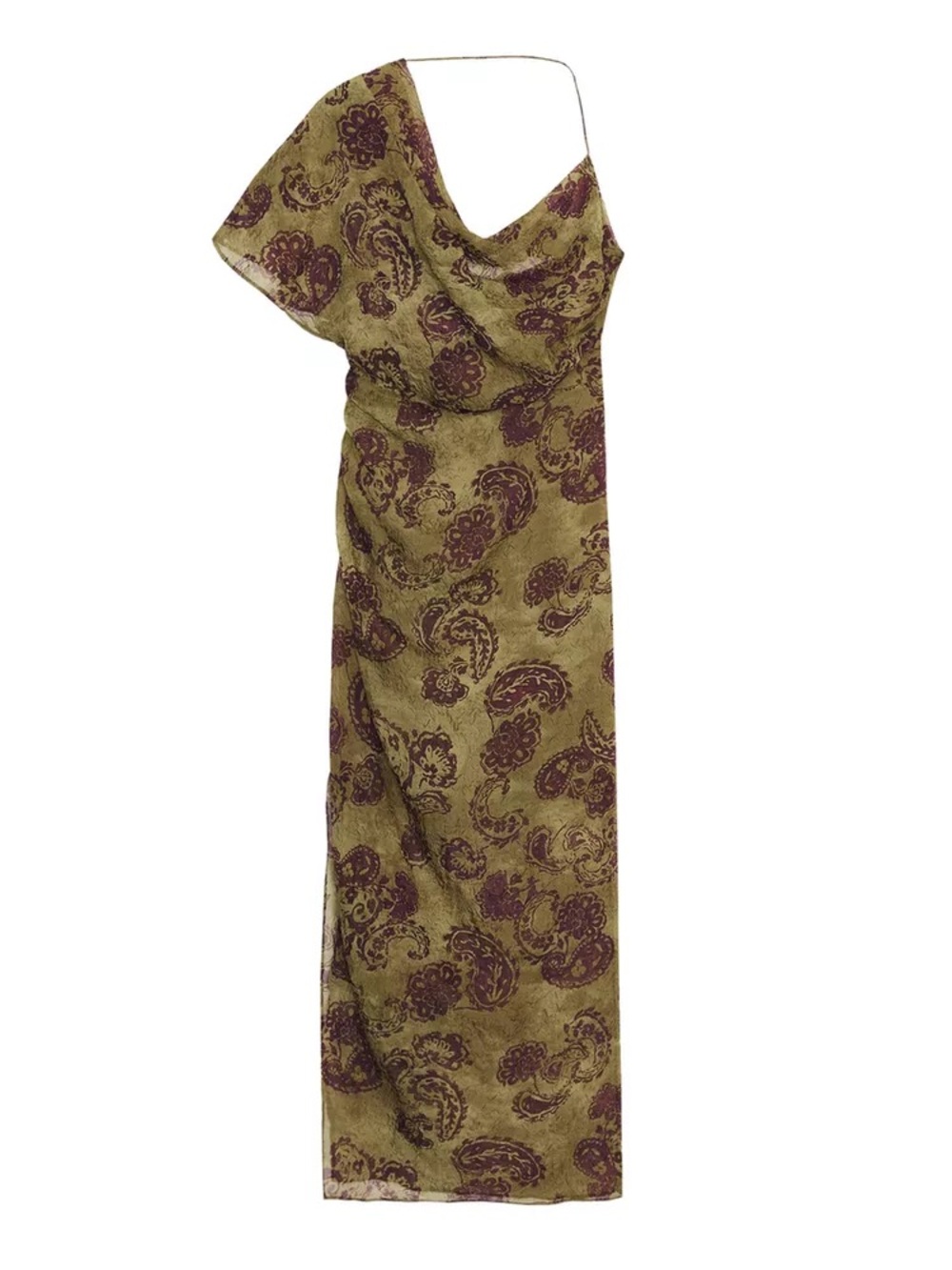 Zara ASYMMETRIC PRINTED MIDI DRESS - size small